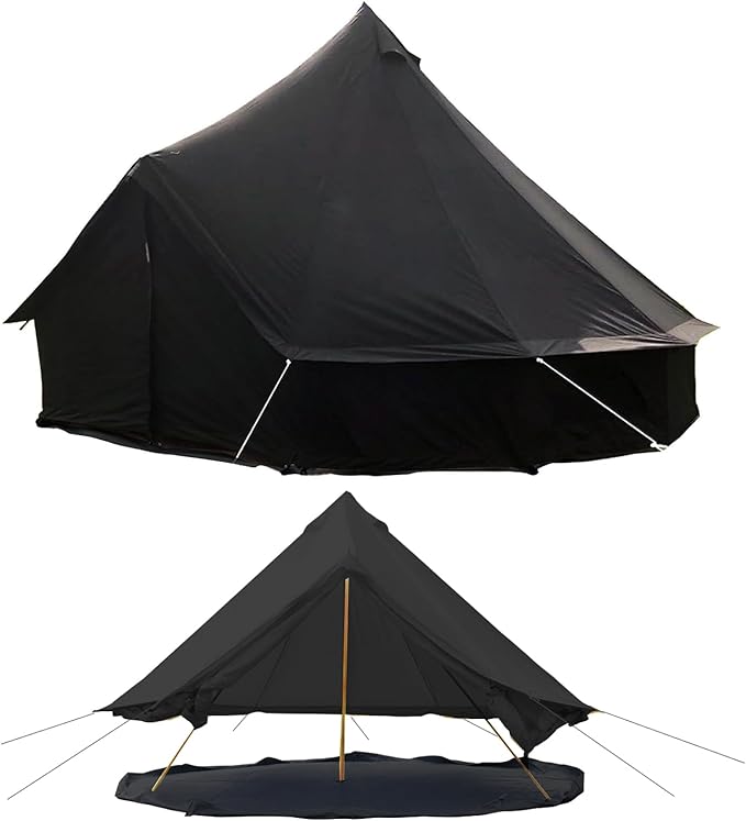 Cotton Canvas Tent Bell - Yurts Breathable and Windproof,Glamping for 6/8/10Person Family Camping