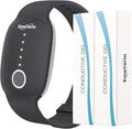 EmeTerm Fashion Anti-Nausea Wristband Relieve Morning Motion Travel Sickness Rechargeable Drug Free Bands without Side Effects - Extra 2pack Conductive Gel (Black - Extra 2pack Conductive Gel)