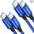 etguuds USB C to USB C Cable 2ft, 2-Pack 60W USBC to USBC Cord, Type C to C Charger Cable Fast Charging for iPhone 17 16 15 Pro Max Plus Air, Samsung Galaxy S25 S24 S23, for MacBook/iPad, Pixel