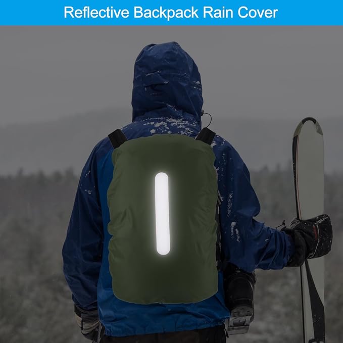 PATIKIL Waterproof Backpack Rain Cover, Non-Slip Backpack Cover with Vertical Reflective Strap Stay Dry for Hiking, Camping, Hunting