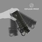 IDEUS Insulated Stainless Steel Water Bottle with 2 Leak-Proof Lids, Thermal Water Flask for Hiking Biking, 18oz, Black