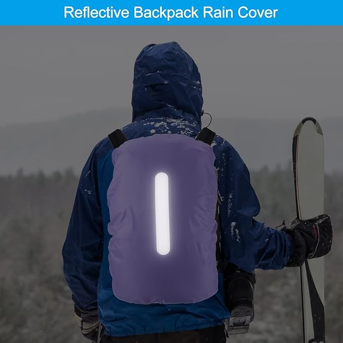 PATIKIL Waterproof Backpack Rain Cover, Non-Slip Backpack Cover with Vertical Reflective Strap Stay Dry for Hiking, Camping, Hunting