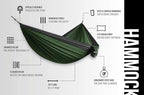 Bear Butt 2 Person Portable Hammock - Backpacking to Camping - Double Hammock for Travel & Outdoor