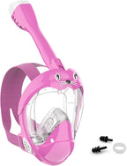 Full Face Snorkel Mask, Diving Mask for Kids and Adults,180° Panoramic View Snorkel Mask with Camera Mount, Safe Breathing, Anti-Leak&Anti-Fog