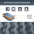 Camping Sleeping Pad, Extra Thick 5 Inch Camping Mat with Pillow Built-in Foot Pump Inflatable Sleeping Pads Compact for Camping Backpacking Hiking Traveling Tent