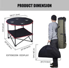 LEADALLWAY Camping Table Folding Picnic Table with 4 Cup Holders and Carrying Bags Collapsible Canvas Portable Tables Folding for BBQ Outdoor Fishing