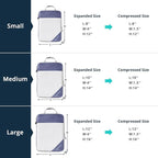 Compression Packing Cubes 6 Set, Compressible Space-Saving Packing Cubes for Travel - Compression Bags, Luggage Organizer, Travel Essentials for Women, Bluish Purple