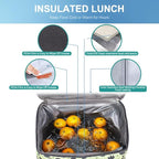 iknoe Large Cooler Bag Collapsible, 15L Insulated Bags, Leakproof Lunch Cooler Tote with Multi-Pockets for Adult, Insulated Lunch Box for Beach, Picnic,Work, Leaf 24-Can