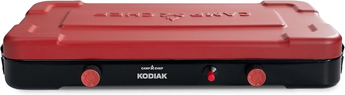 Camp Chef Mountain Series Kodiak - High Outpt Two-Burner Camp Stove - Lid Doubles as Windscreen - Portable Cooking Stove - For Outdoor Cooking - 20,000 BTU’s