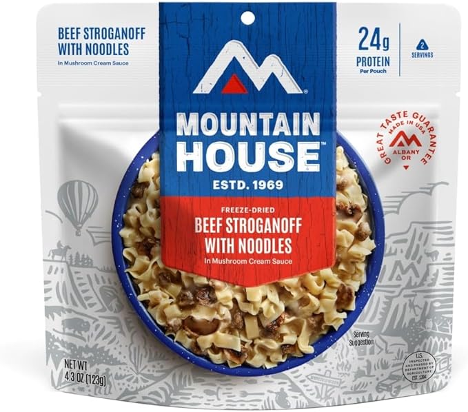 Mountain House Beef Stroganoff with Noodles | Freeze Dried Backpacking & Camping Food | 6-Pack