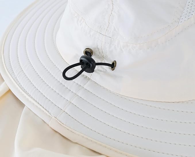 Home Prefer UPF 50+ Mens Wide Brim Fishing Hat with Neck Flap Sun Hat for Men Women Sun Protection Cap