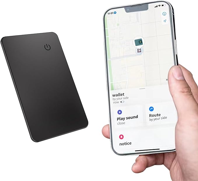 Wallet Finder Item Locator Card for Men - (iOS Only) SEVEN SWAN Bluetooth Tracker iPhone Find My Anti-Loss for Keys, Luggage Tags, Passports