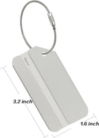 Aluminum Luggage Tags, Luggage Tag Holders for Travel Luggage Baggage Identifier by Ovener (5Pack Silver)