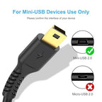 ULIFTUS 10FT Mini USB Cable, Standard USB 2.0 to USB Mini B Charging Cord Durable PS3 Controller Cable Compatible with MP3 Player, Camera, Dash Cam, Hero 3+(Black)