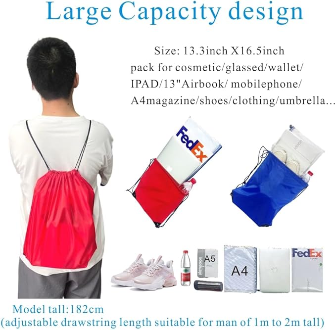 JohahaTim Drawstring Backpack Bulk 20 Pcs Draw String Backpack Bags DIY Gym Sports Traveling Yoga Cinch Bag Sackpack Drawstring (10 Color multi color)