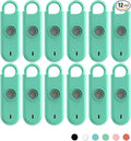 Fauxomor 140dB Personal Safety Alarm for Women, 12 Pack Safe Alarm Protection Keychain with Strobe Light with Low Battery Notice, Security Siren Self Defense for Children Seniors College Girls(Green)