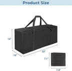 COOLBEBE 32" Sports Duffle Bag - 73L Large Travel Duffel Luggage Bag with Upgrade 2-way Lockable Zippers, Sturdy & Water Resistant, Black