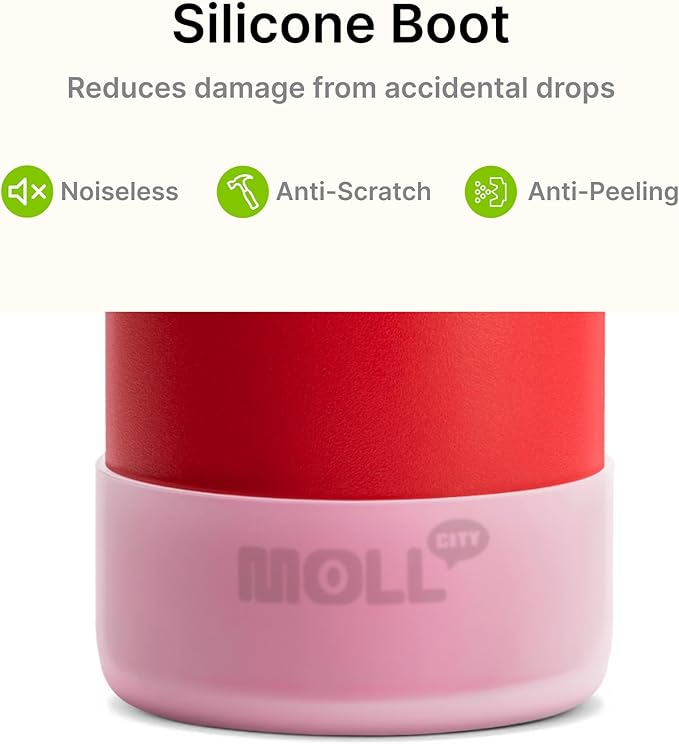 Small Water Bottle for kids-12 oz Stainless Steel Vacuum Insulated Wide Mouth Water Bottle with Spout Lid (Canyon Red)