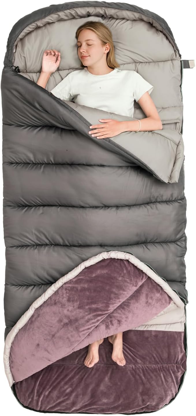 BISINNA 0 Degree Sleeping Bag XL for Adults Cold Weather Sleeping Bags Winter Big and Tall Large Sleeping Bags Zero Degree Camping