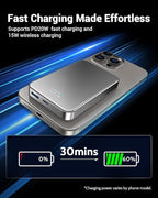 for Magsafe Portable Charger, Aluminum Alloy Small 10000mAh 20W PD Magnetic Power Bank, USB-C in&Out Wireless Battery Pack Phone Charger for iPhone 17/16/15/14/13/12 Plus Pro Max Series -Silvery