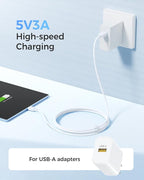 Cable Matters 3-Pack USB A to USB C Cable 6ft in White, Support Apple CarPlay, Android Auto, USBA to USBC Charging Cable for iPhone 16/15 Pro Max Plus, Galaxy S23