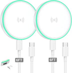 MagSafe Charger 2Pack 15W Magnetic Wireless Charger Fast Charging Pad with 6FT USB C to USB C Cable Compatible with iPhone 17/16/15/14/13/12 Series & AirPods 4/3/2/Pro | Strong Magnet Technology