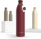 LARS NYSØM Stainless Steel Insulated XL Water Bottle 12 oz 17 oz 25 oz 34 oz 51 oz | Insulated Thermo Flask for Hot and Cold Beverages | Leakproof Drinking Bottle (Berry Red, XL 50.7 oz)