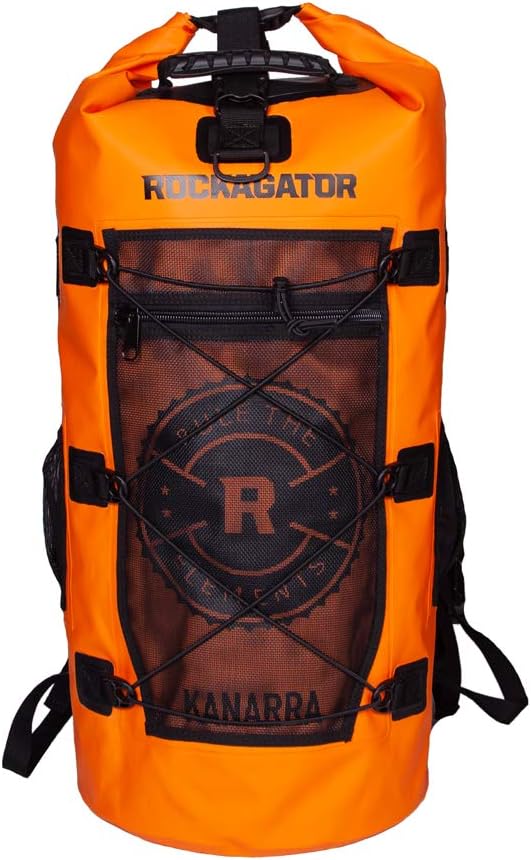 Kanarra 90L Waterproof Backpack for Camping, Hiking, Mountaineering, Backpacking, Hunting, Fishing, Canoeing, Outdoor Activities, The Wet Outdoors - Large Capacity, Roll Top Closure, Orange