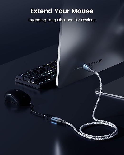 ANDTOBO 6.6FT USB Extension Cable, USB 3.0 Type A Male to Female Extender Cables High-Speed Data Transfer 5Gbps Compatible with Gamepad, Printer, Webcam, USB Keyboard, Flash Drive, Hard Drive