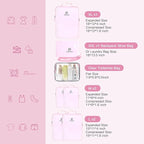 Lightweight Compression Packing Cubes for Suitcases, Compressible Expandable Travel Packing Organizer with Clear Toiletries and Backpack Bag, Travel Essentials for Carry on Luggage 7 Set