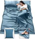 Sleeping Bag Liner Lightweight Compact Sleeping Bag Sack Portable Clean Travel Sheet Camping Sleep Sheet for Backpacking Hotel Hiking