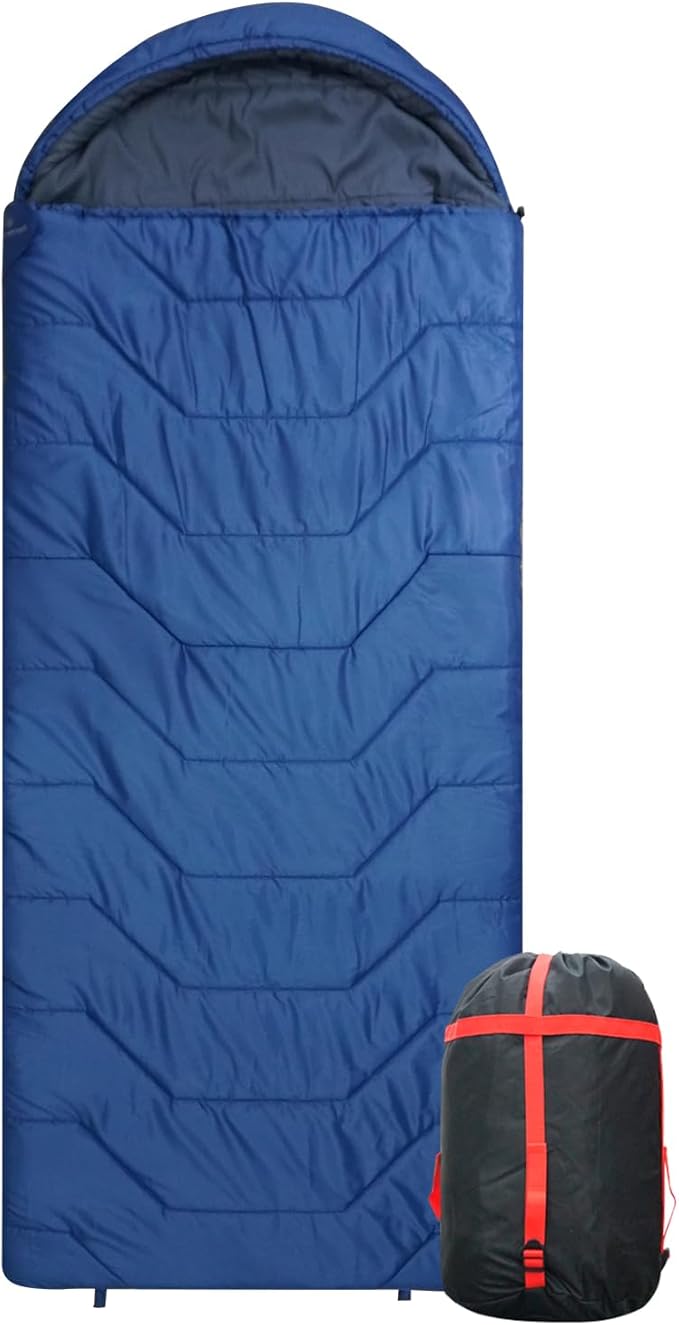 Jumbo Sleeping Bag for Adult&Kids,Cold&Warm Weather with Compression Sack and Water Resistant for Family Camping,Travel and Car Camping