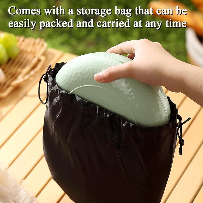 HOMQUEN 6-Piece Camping Mess Kit with Bowl, Plate, Cup, Spoon, Fork, Knife and Carry Bag, Plastic Camping Accessories Essentials Gear for Travel, Camping, Picnic, Outdoor, Easy to Carry & Store