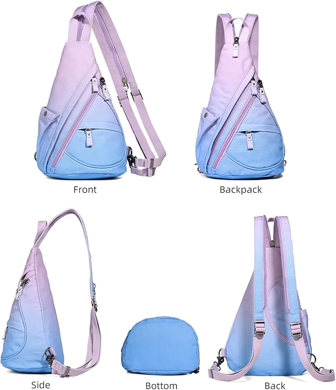 KL928 Canvas Sling Bag - Small Crossbody Backpack Shoulder Casual Daypack Rucksack for Men Women(Large Version)