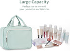 Narwey Travel Toiletry Bag for Women Large Hanging Makeup Bag Organizer Toiletries Bag for Full Size Essentials Accessories Cosmetics (Mint Green (Large))
