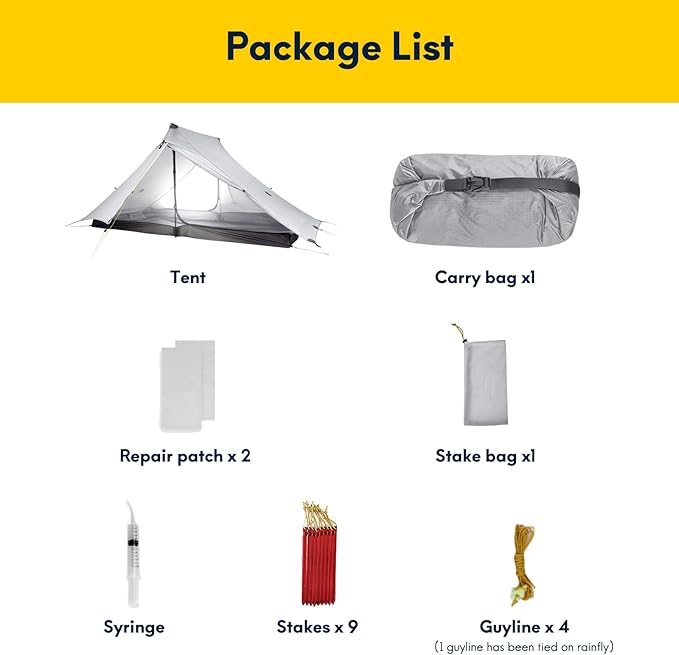 LANSHAN Ultralight Tent 3-Season Backpacking Tent for 1-Person or 2-Person Camping, Trekking, Kayaking, Climbing, Hiking