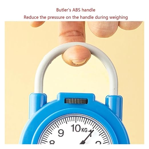 Luggage Weight Scale, 10kg Portable Mechanical Hanging/Fish/Luggage/Kitchen with Hanging Hook Household Multipurpose Scale,for Travel(Blue)