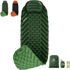 Camping Sleeping mat and Inflatable Pillow - Set, Portable, Ultra-Light, Thickened, Quick to inflate in 30s, can be Spliced. Suitable for Backpacking, Hiking, Camping and Other Scenes