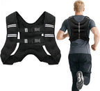 Weighted Vest for Woman Men,6lb/8lb/12lb/16lb/20Lb/25lb Weight Vest with Reflective Stripe Adjustable Buckle Strap Back Pocket Workout Strength Training Walking Jogging Running