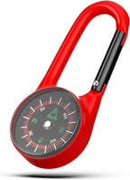 Carabiner Clip On Compass Keychain, Mini Pocket Compass for Hiking, Camping, Fishing, Portable Small Compass Survival, Lightweight Keychain Compass for Kids and Outdoor Adventures