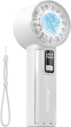 AMACOOL Handheld Fan with Ice Cooler, Mini Portable Fan Rechargeable, 18Hrs Cooling, 0-100 Adjustable Speed, Small Yet Powerful, Personal Hand Fans for Travel, Beach, Outdoor, Makeup, Gifts for Women