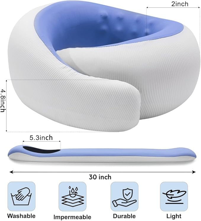 Travel Pillows for Airplanes,Memory Foam Neck Pillow for Traveling,Smooth & Cooling Fabric Plane Pillow for Long Flight,Ideal for Travels,Airplanes,Offices,Cars,Trains