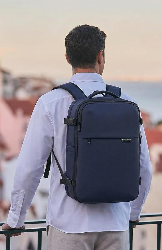 Vacuum Seal Travel Backpack 45L with Pump - Expandable Air Compression System, Water-Resistant Business TSA Lock, Laptop Backpack, Carry-On Suitcase Luggage, Gifts for Men