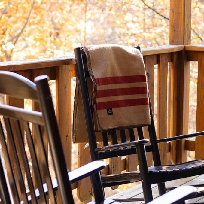 Arcturus Rainier Wool Blanket - 4.5lbs Warm, Heavy, Washable, Large | Great for Camping, Outdoors, Survival & Emergency Kits (Dry Falls)