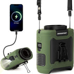 Portable Waist Fan Clip on, Personal Wearable Belt Fan 10000mAh Rechargeable Battery Under Shirt,5 Speeds with light, Neck Fan Hands-Free Cooling For Outdoor Camping Travel (Green)