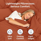 Long Pillowcases - Body Pillow Cover - Long Pillow Insert for Sleeping, Side Sleepers - Soft & Breathable Body Pillow Case with Envelope Enclosure - Comfy & Machine Washable - 20" x 54" (Terracotta)