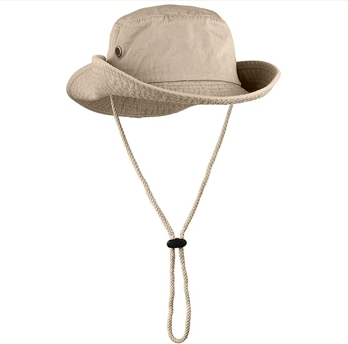Wide Brim Hiking Fishing Safari Boonie Bucket Hats 100% Cotton UV Sun Protection for Men Women Outdoor Activities