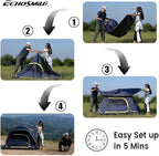 EchoSmile 2/4 Person Camping Tent, Lightweight Dome Family Tent with Rainfly, Easy Setup, Waterproof & Windproof Outdoor Shelter for Group Hiking, Backpacking, 3-Season Use