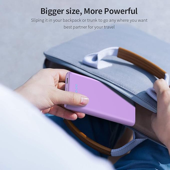 Portable Charger Power Bank 26800mah Ultra-High Capacity External Cell Phone Battery Pack,2 USB Output High Speed Charging Power bank Compatible with iPhone 16 15 14 13 12 Samsung Android LG-Purple