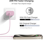 iPhone 17 16 15 Charger Fast Charging 10FT - 20W USB C Charger Block with 10FT Type C to C Cable Compatible with iPhone 17/17 Pro/17 Pro Max/Air/16/16e/15, iPad Pro, iPad Air (Pink)